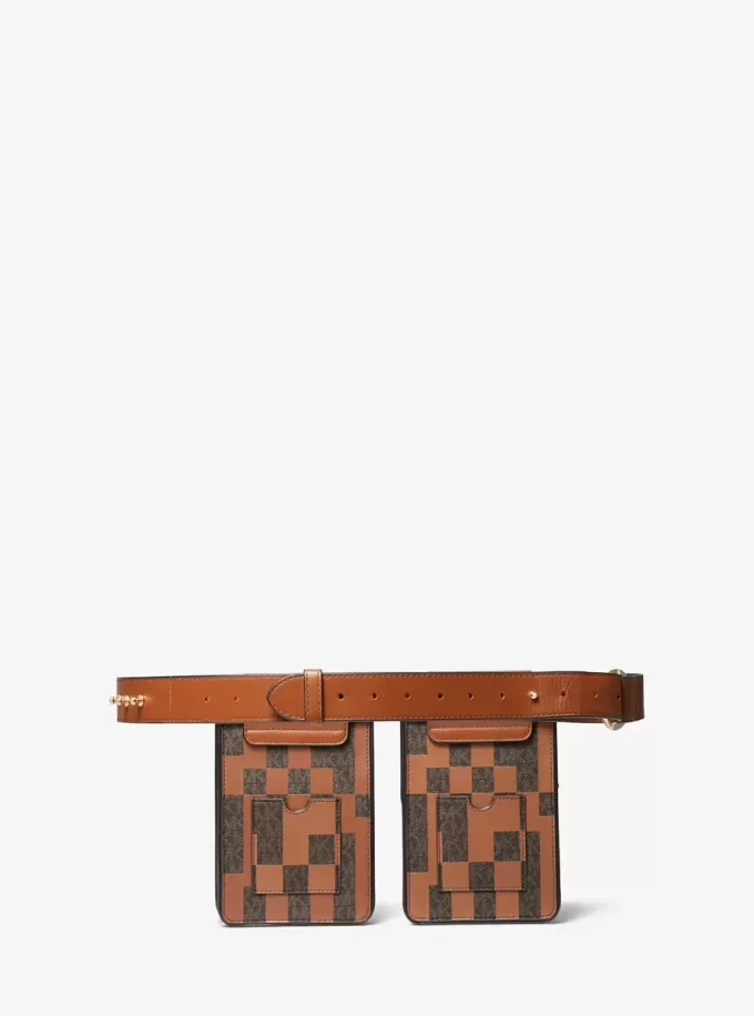 Τσάντα ASHYA X MICHAEL KORS Saga Signature και Δέρμα με Πολλαπλές τσάντες