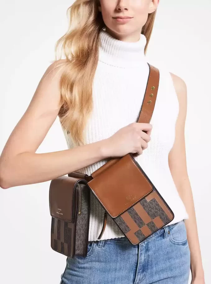 Τσάντα ASHYA X MICHAEL KORS Saga Signature και Δέρμα με Πολλαπλές τσάντες