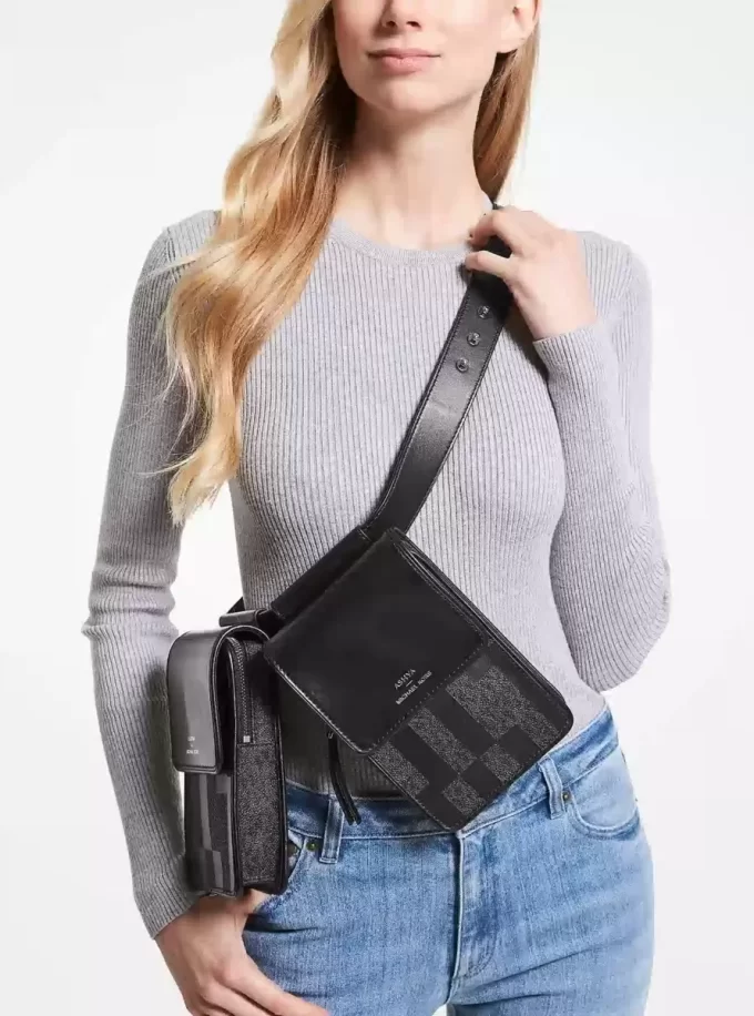 Τσάντα ASHYA X MICHAEL KORS Saga Signature και Δέρμα με Πολλαπλές τσάντες