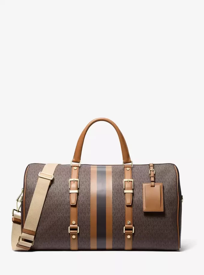 Τσάντα Σαββατοκύριακου Bedford Travel Extra-Large με ρίγες και λογότυπο Signature Τσάντα Σαββατοκύριακου Bedford Travel Extra-Large με ρίγες και λογότυπο Signature