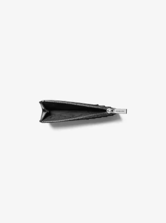 Πορτοφόλι με φερμουάρ Cooper Slim Signature Logo με λογότυπο και φερμουάρ
