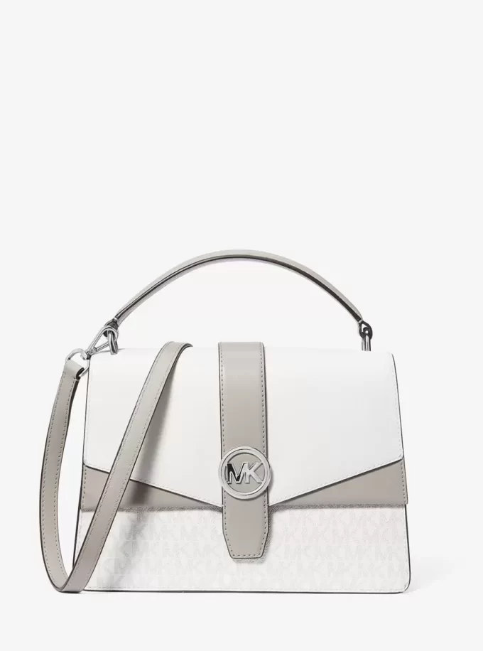 Τσάντα Greenwich Medium Color-Block με λογότυπο και υπογραφή Τσάντα Greenwich Medium Color-Block με λογότυπο και υπογραφή