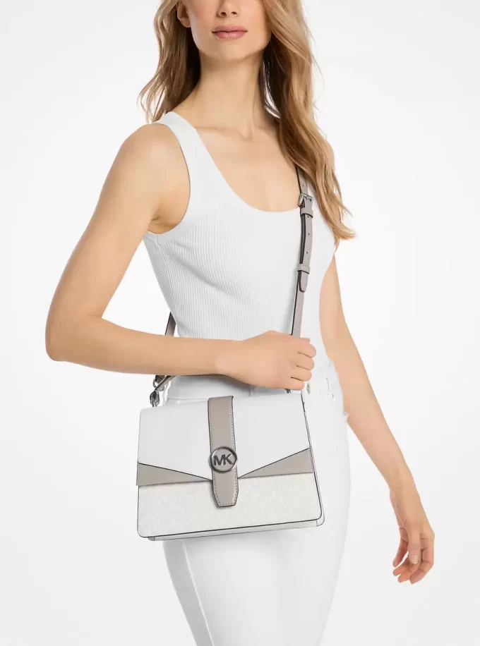Τσάντα Greenwich Medium Color-Block με λογότυπο και υπογραφή Τσάντα Greenwich Medium Color-Block με λογότυπο και υπογραφή