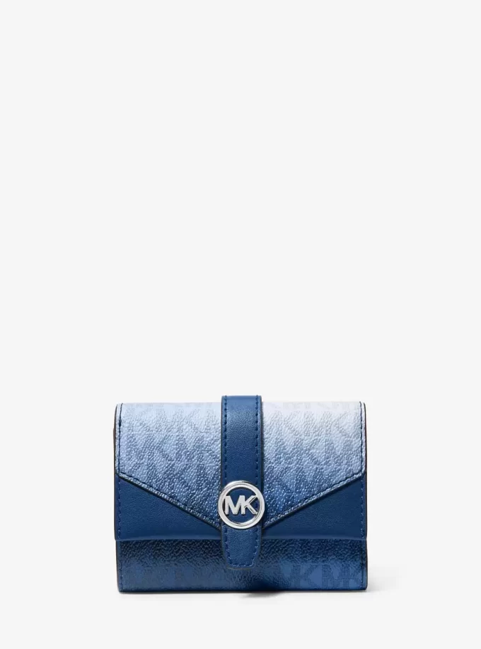 Πορτοφόλι Greenwich Medium Ombré με λογότυπο και τριπλό τελείωμα Πορτοφόλι Greenwich Medium Ombré με λογότυπο και τριπλό τελείωμα