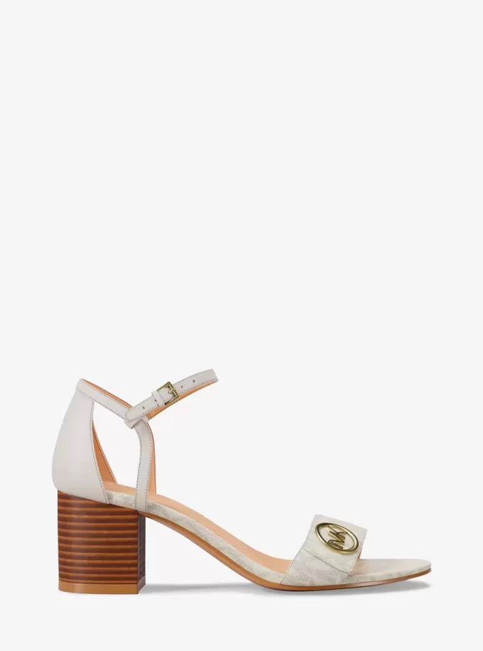 Σανδάλι με τακούνι Hannah Signature Logo Block Heel
