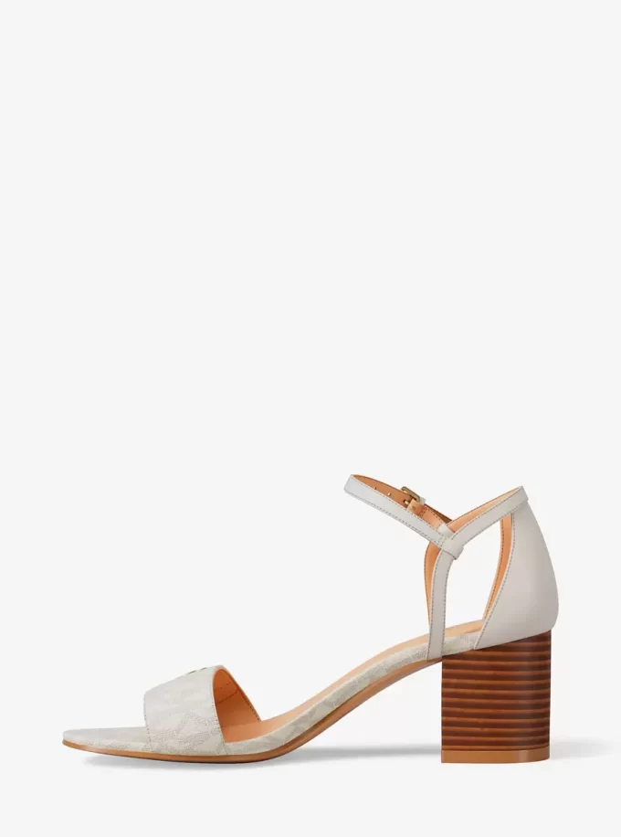 Σανδάλι με τακούνι Hannah Signature Logo Block Heel