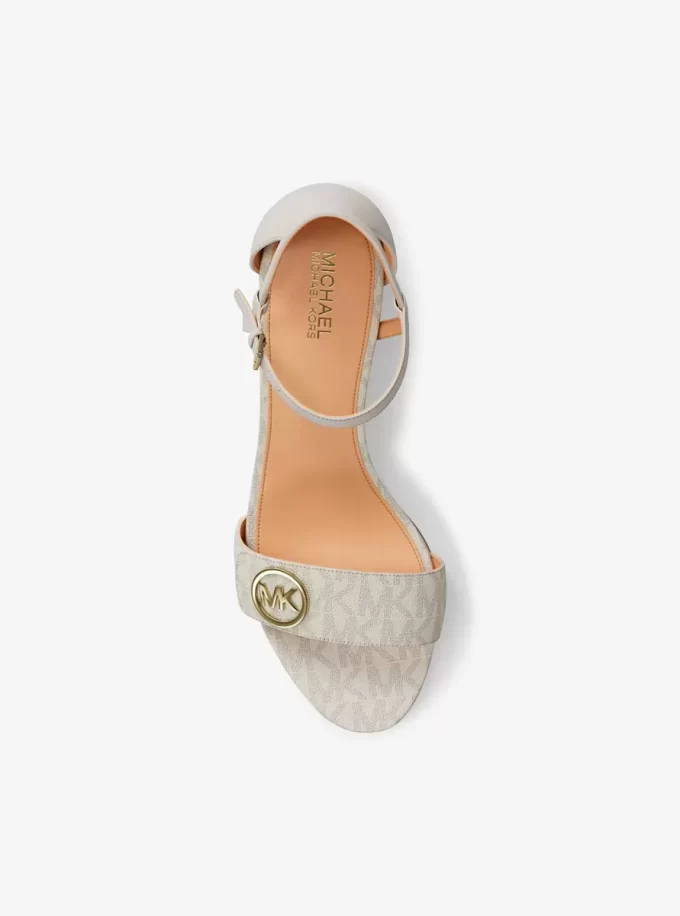 Σανδάλι με τακούνι Hannah Signature Logo Block Heel