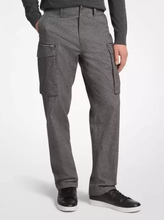 Παντελόνι Houndstooth από βαμβάκι με φερμουάρ και φερμουάρ