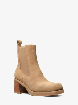 Μποτάκι Houston Suede με τακούνι και μπλοκ στάμπα