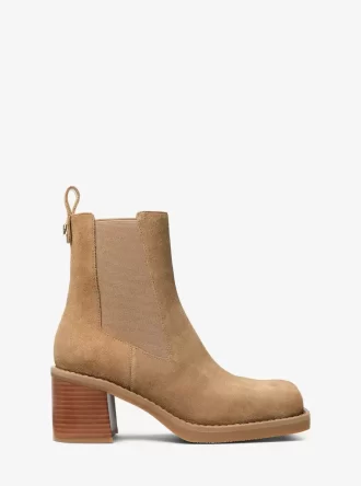 Μποτάκι Houston Suede με τακούνι και μπλοκ στάμπα