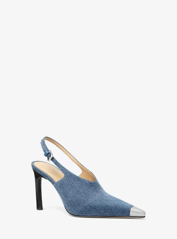 Γόβα Kasia Denim Slingback με λάστιχο Γόβα Kasia Denim Slingback με λάστιχο