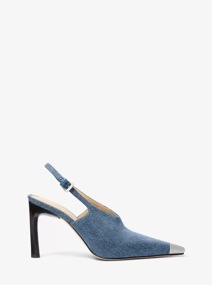 Γόβα Kasia Denim Slingback με λάστιχο Γόβα Kasia Denim Slingback με λάστιχο