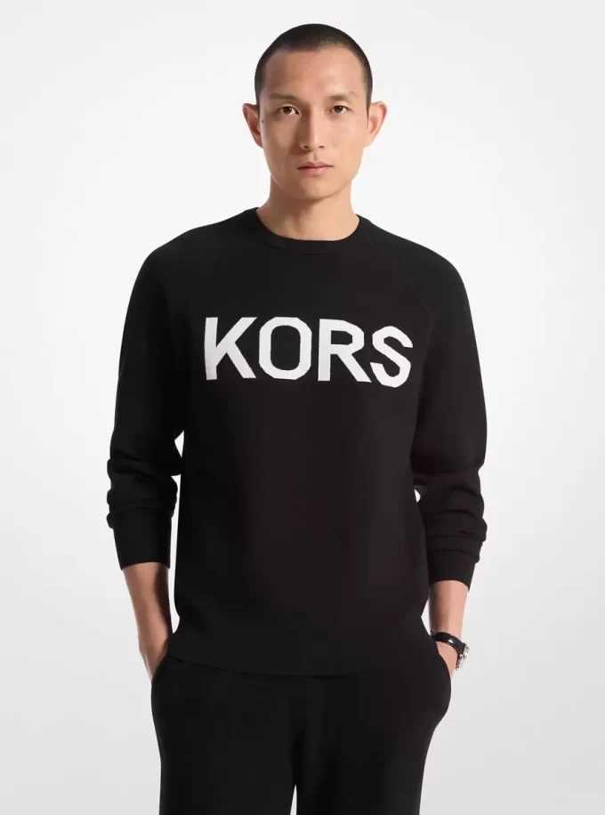 Πουλόβερ KORS με ελαστική πλέξη Πουλόβερ KORS με ελαστική πλέξη