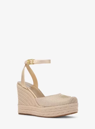 Εσπαντρίγια Larissa Metallic Canvas Wedge