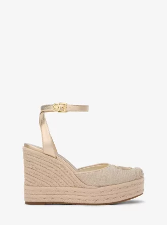 Εσπαντρίγια Larissa Metallic Canvas Wedge