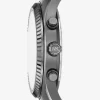Σετ δώρου με μεγάλο ρολόι και μπρασελέ Lexington Gunmetal, από λάστιχο σε σχήμα χρυσού