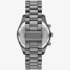Σετ δώρου με μεγάλο ρολόι και μπρασελέ Lexington Gunmetal, από λάστιχο σε σχήμα χρυσού