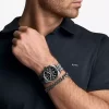 Σετ δώρου με μεγάλο ρολόι και μπρασελέ Lexington Gunmetal, από λάστιχο σε σχήμα χρυσού
