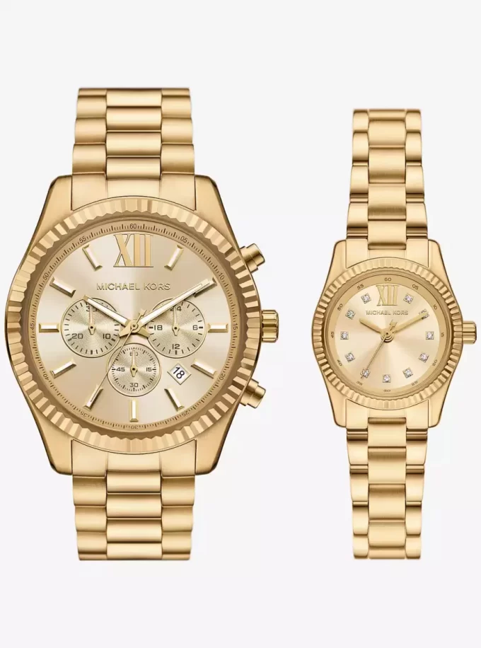 Σετ ρολογιών Lexington His and Hers σε χρυσό χρώμα