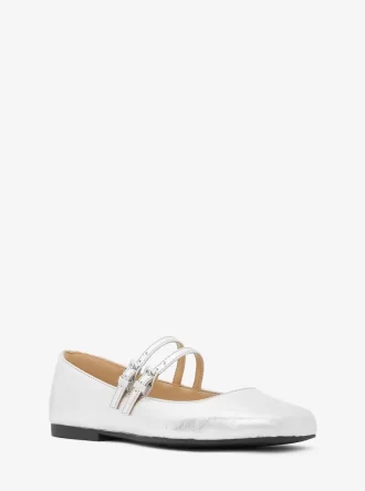 Matilda Cracked Metallic Leather Mary Jane