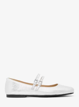 Matilda Cracked Metallic Leather Mary Jane