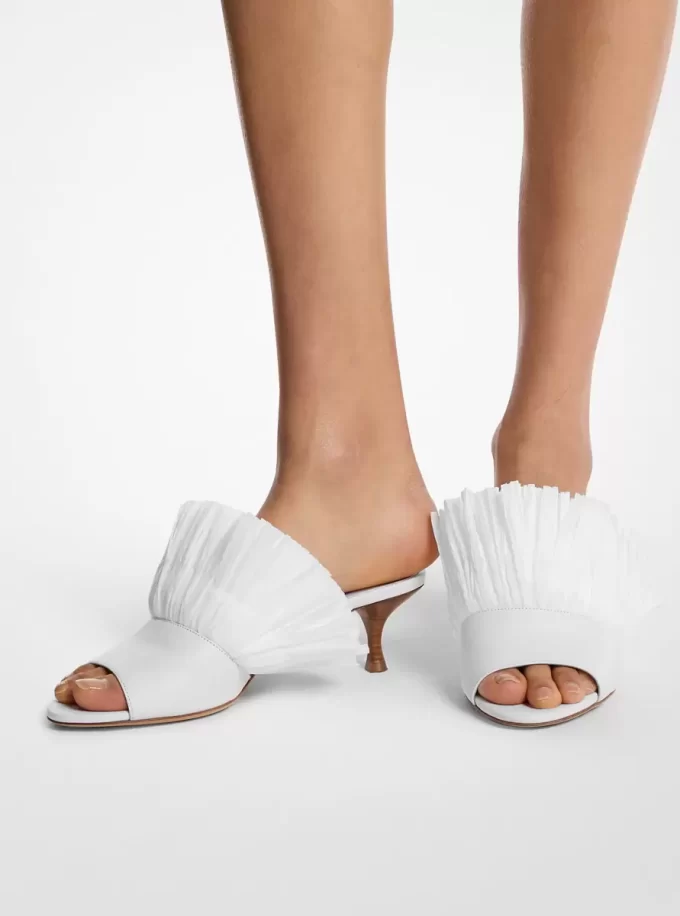 Δερμάτινο και κρόσσια mule Catarina
