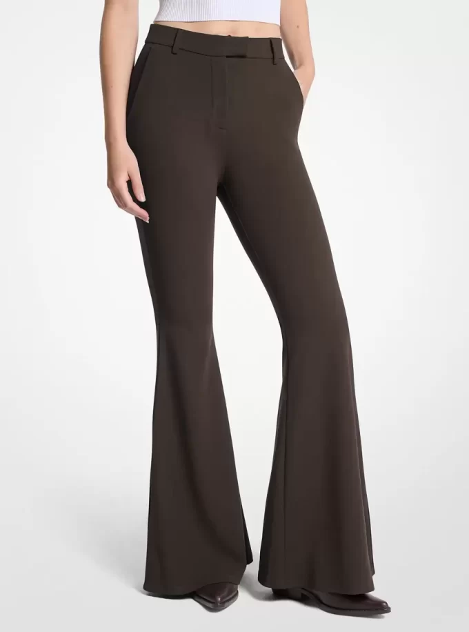 Ελαστικό κρεπ παντελόνι με φαρδιά γραμμή