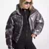 Μεταλλικό Nylon Ciré Puffer Jacket Μεταλλικό Nylon Ciré Puffer Jacket