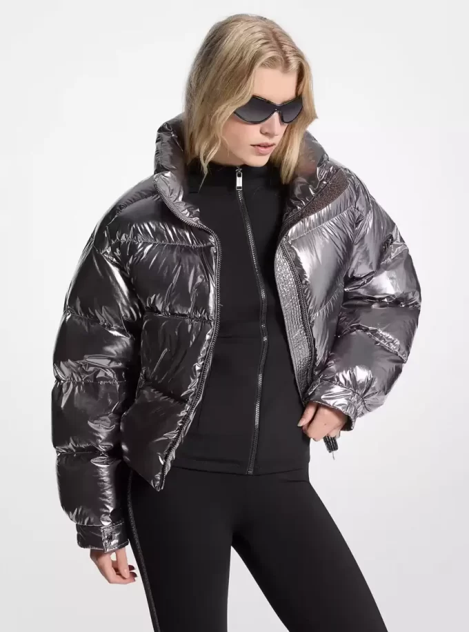 Μεταλλικό Nylon Ciré Puffer Jacket Μεταλλικό Nylon Ciré Puffer Jacket
