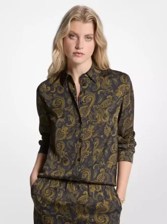 Πιτζάμα από σατέν με μοτίβο Paisley