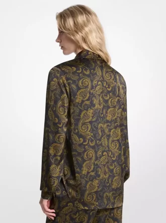 Πιτζάμα από σατέν με μοτίβο Paisley