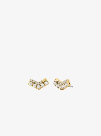 Σκουλαρίκια Pavé Chevron Stud