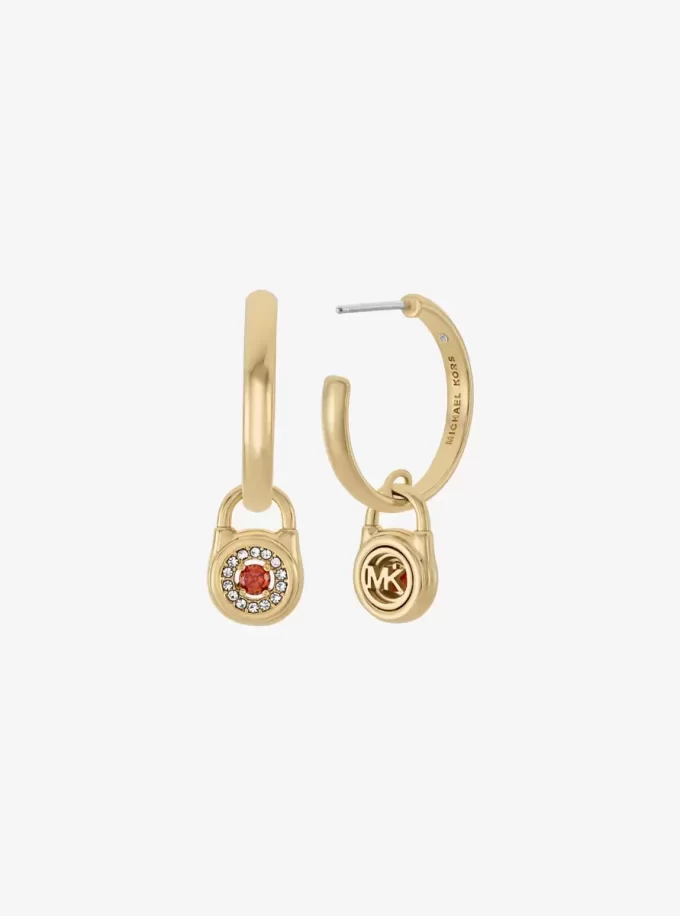 Σκουλαρίκια κρίκοι Pavé Lock
