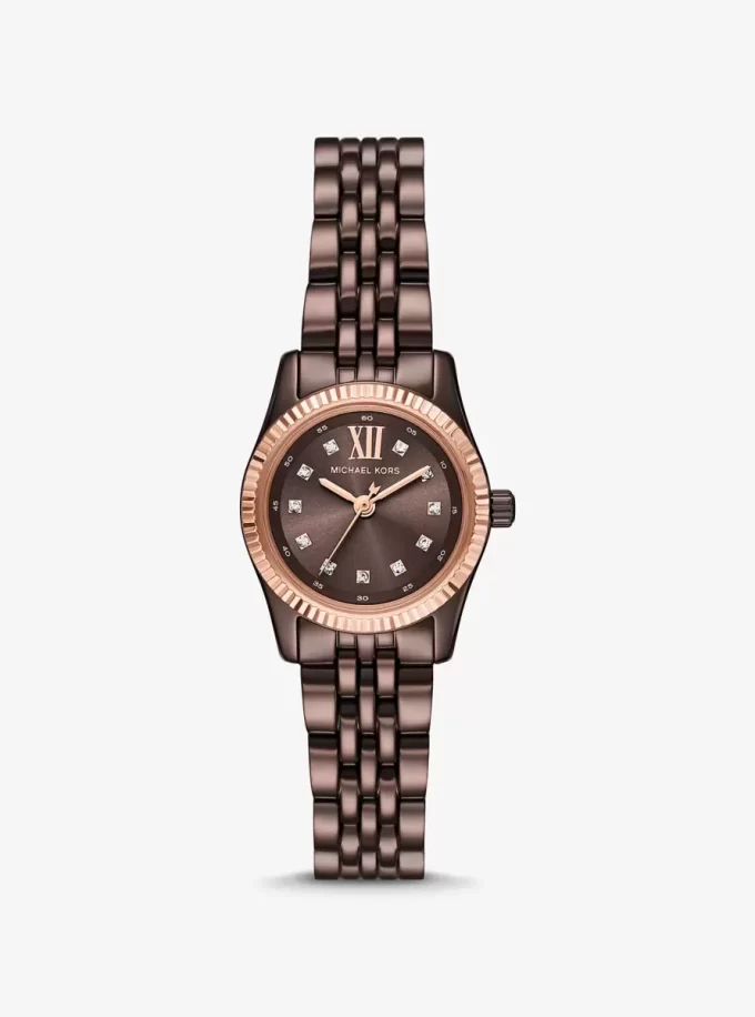 Ρολόι Petite Lexington Pavé Espresso-Tone