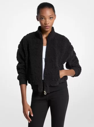 Μπουφάν Sherpa με φερμουάρ και λογότυπο Jacquard