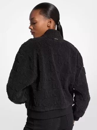 Μπουφάν Sherpa με φερμουάρ και λογότυπο Jacquard
