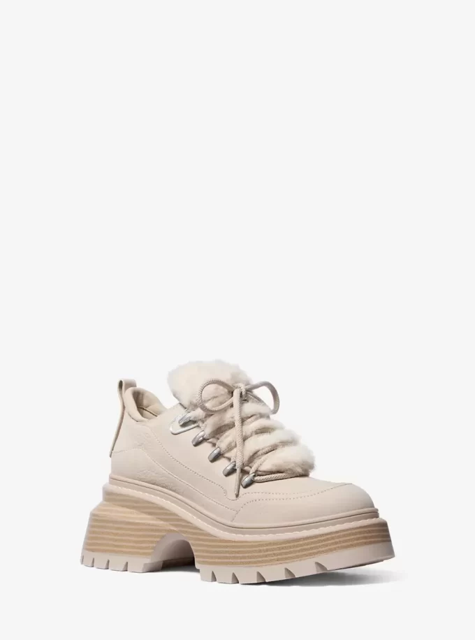 Μπότα Shiloh με πλατφόρμα από nubuck και τεχνητή γούνα