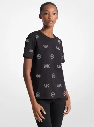 Βαμβακερό T-shirt με διακοσμητικό λογότυπο
