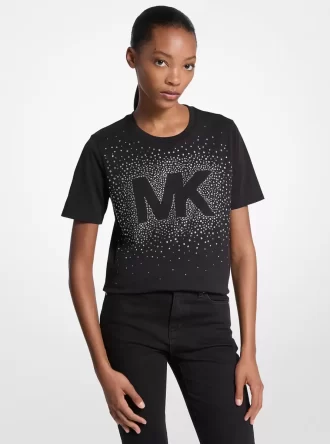 Βαμβακερό T-shirt με διακοσμητικό λογότυπο