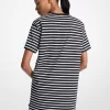 Φόρεμα T-shirt από ριγέ βαμβακερό ύφασμα Φόρεμα T-shirt από ριγέ βαμβακερό ύφασμα