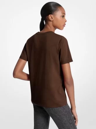 Βαμβακερό T-shirt με λογότυπο και πούλιες