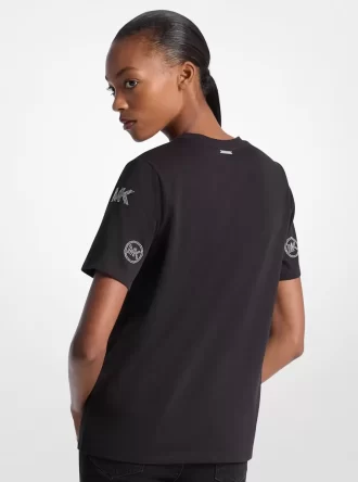 Βαμβακερό T-shirt με διακοσμητικό λογότυπο