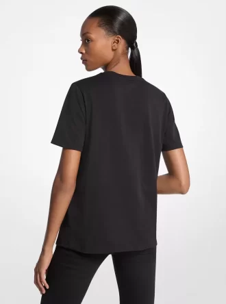 Βαμβακερό T-shirt με διακοσμητικό λογότυπο