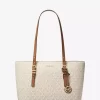 Τσάντα Tote Quinn Medium με λογότυπο και δερμάτινη επένδυση