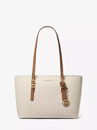 Τσάντα Tote Quinn Medium με λογότυπο και δερμάτινη επένδυση