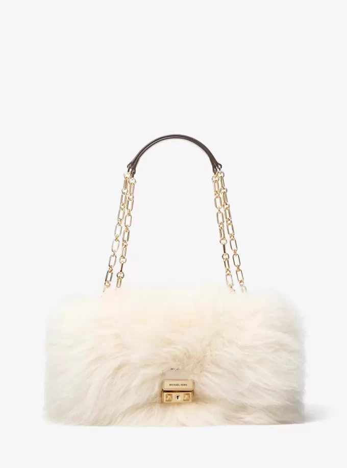 Μεγάλη τσάντα ώμου Tribeca Faux Shearling