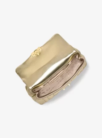Δερμάτινη τσάντα Tribeca Medium Metallic από δέρμα