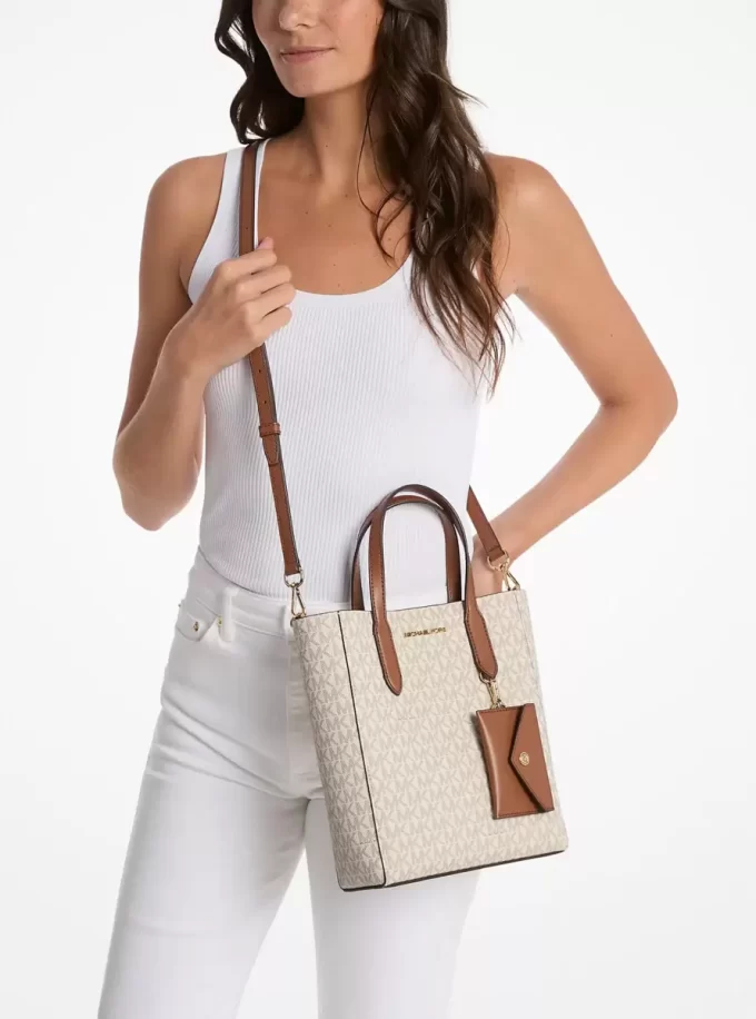 Μικρή τσάντα Vincent Signature Logo Convertible Tote με θήκη για κάρτες Μικρή τσάντα Vincent Signature Logo Convertible Tote με θήκη για κάρτες