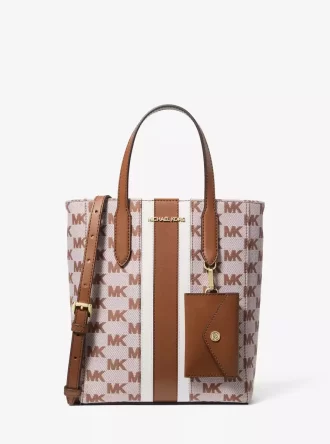 Vincent Small Logo Jacquard Μετατρέψιμη Τσάντα Tote με Θήκη για Κάρτες