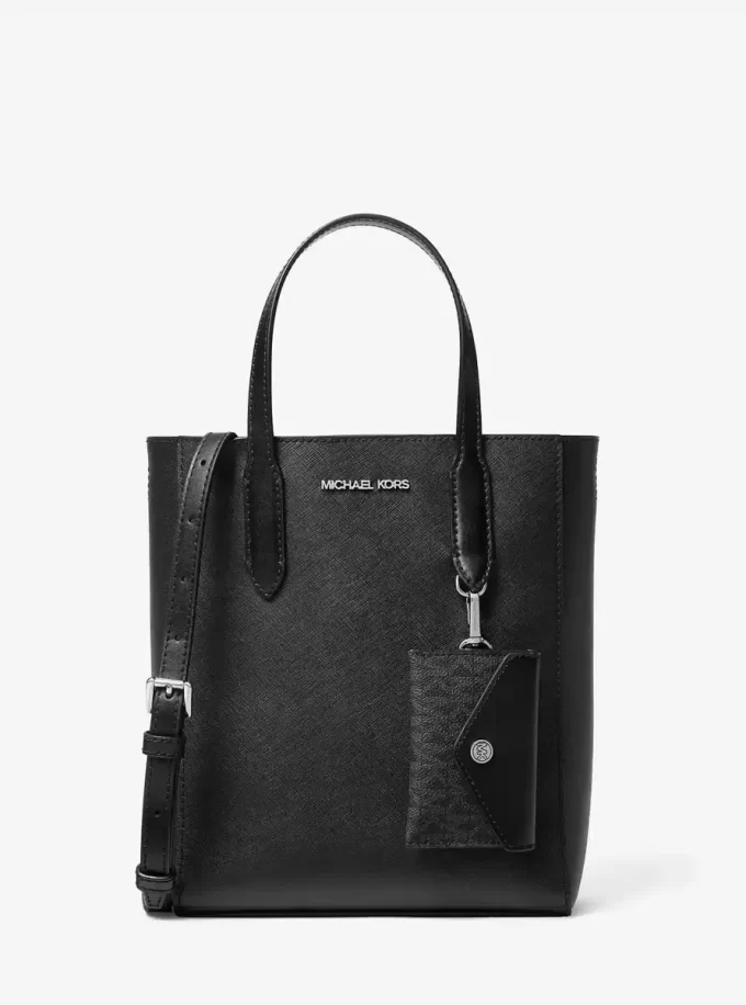 Vincent Small Δερμάτινη Τσάντα Tote Saffiano Μετατρέψιμη με Θήκη για Κάρτες